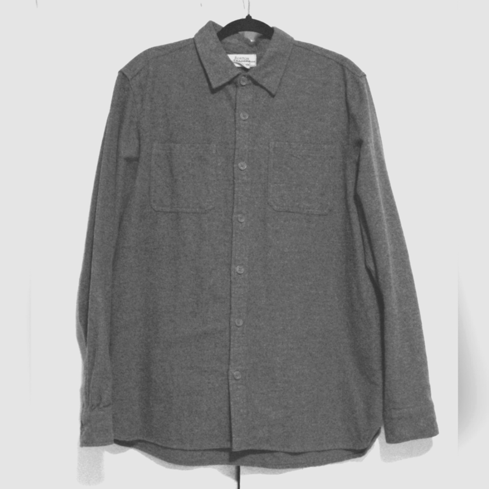 Boston Traders Men’s Fleece Button-Up Sweater Jacket – Grey, Size L
